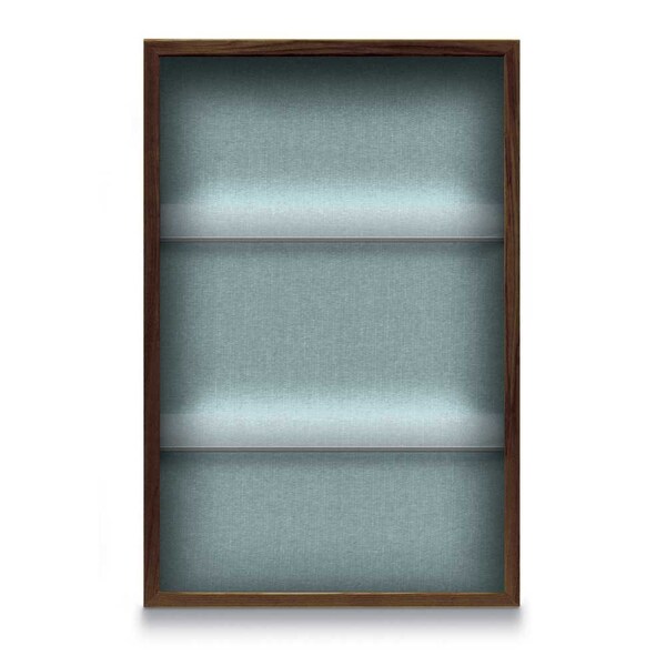 Outdoor Enclosed Combo Board, 48"x36", Satin Frame/Grey & Cloud